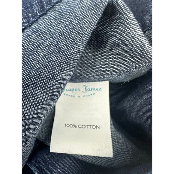 NWT Draper James Chambray Ruffle Shift Dress Size 12 - Picture 7 of 9